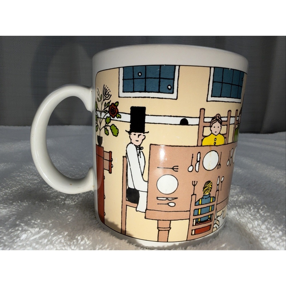 Taylor & NG San Francisco Coffee Mug Family Gathering 1980 Made in Japan Table